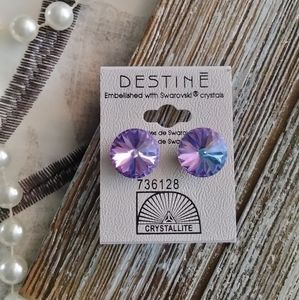 Destine VL Rivoli Crystal Earring 💜💙